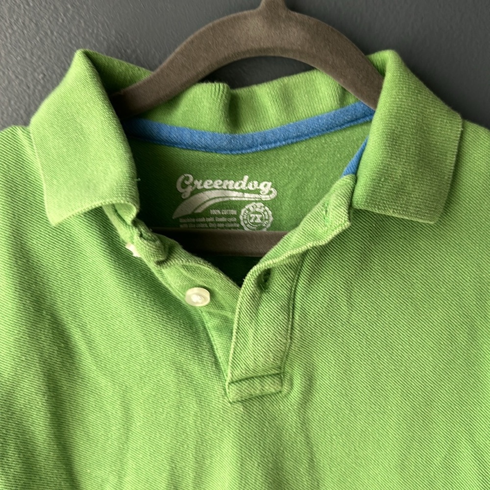 💚 Greendog Green Boys Polo Shirt size 7x
